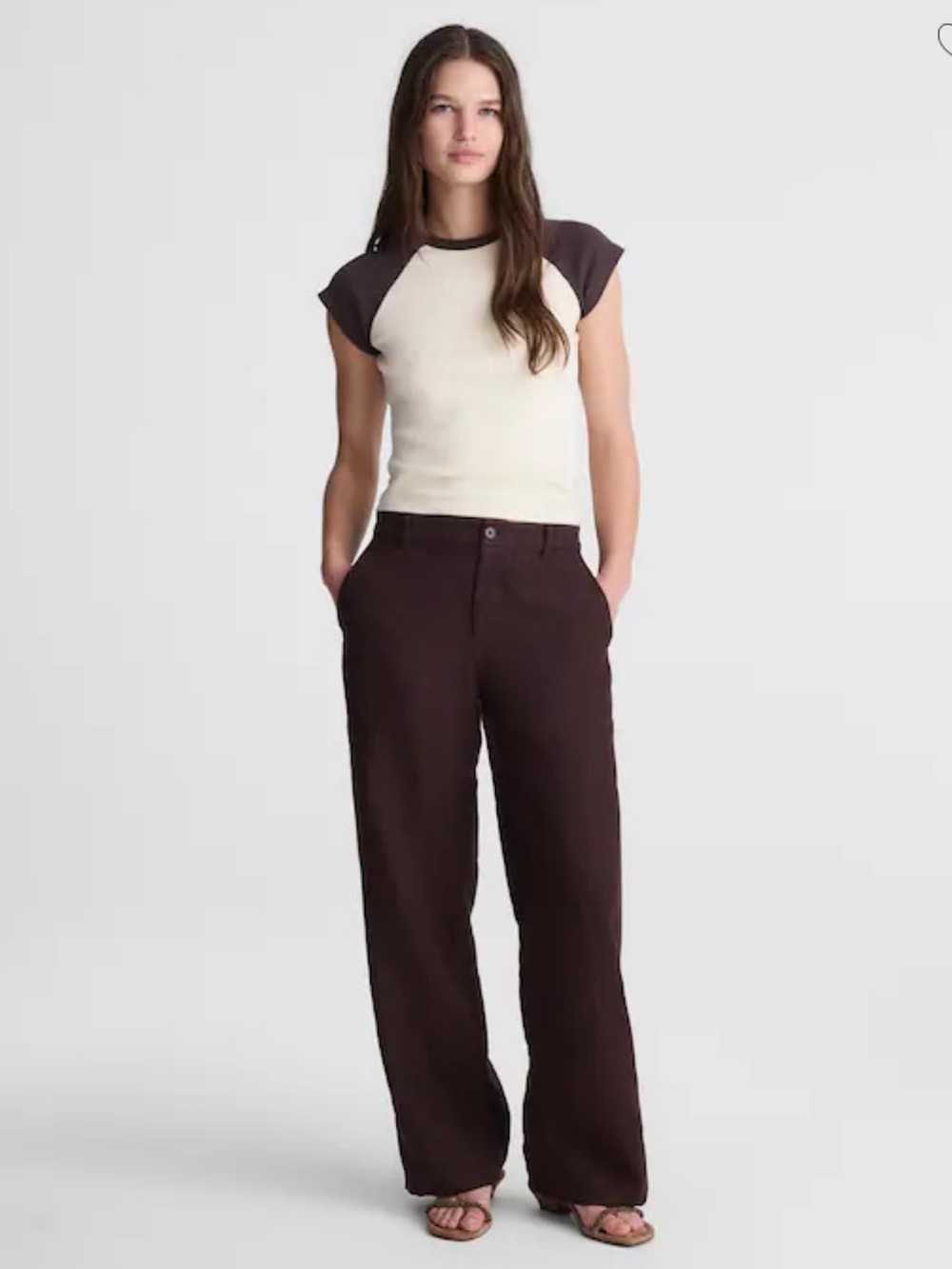 Madewell The short Zoe Relaxed Straight Pant in 100% Linen - Cocoa